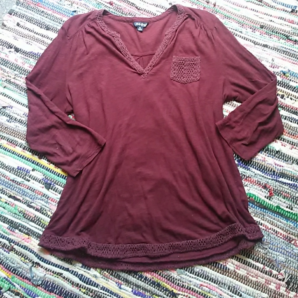 Lucky Brand Top with Crochet Detail - Picture 2 of 5